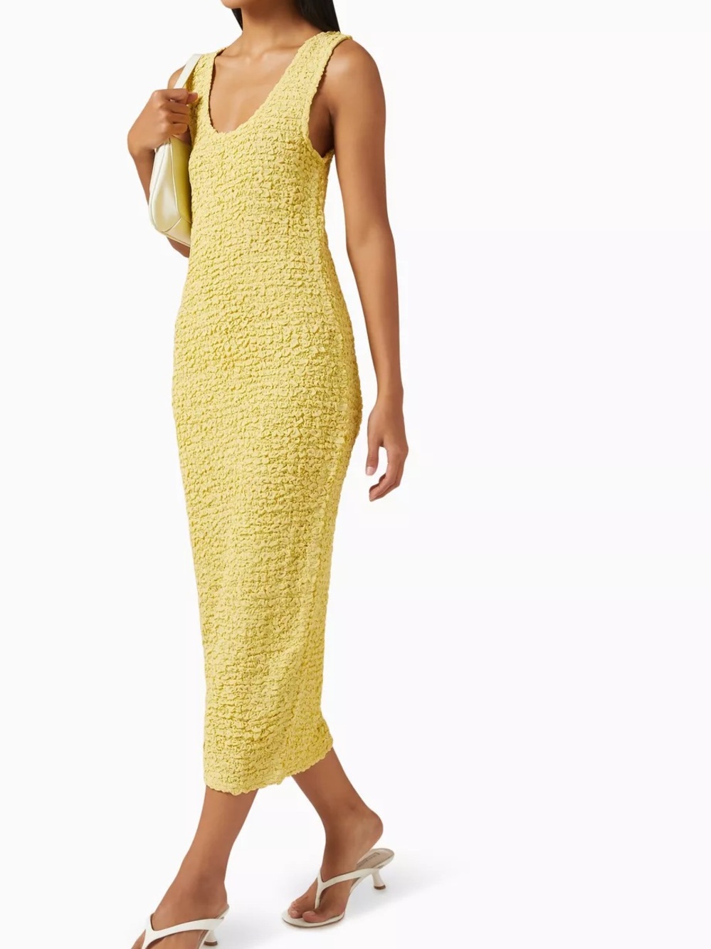 Enza Costa dimension tank dress in yellow